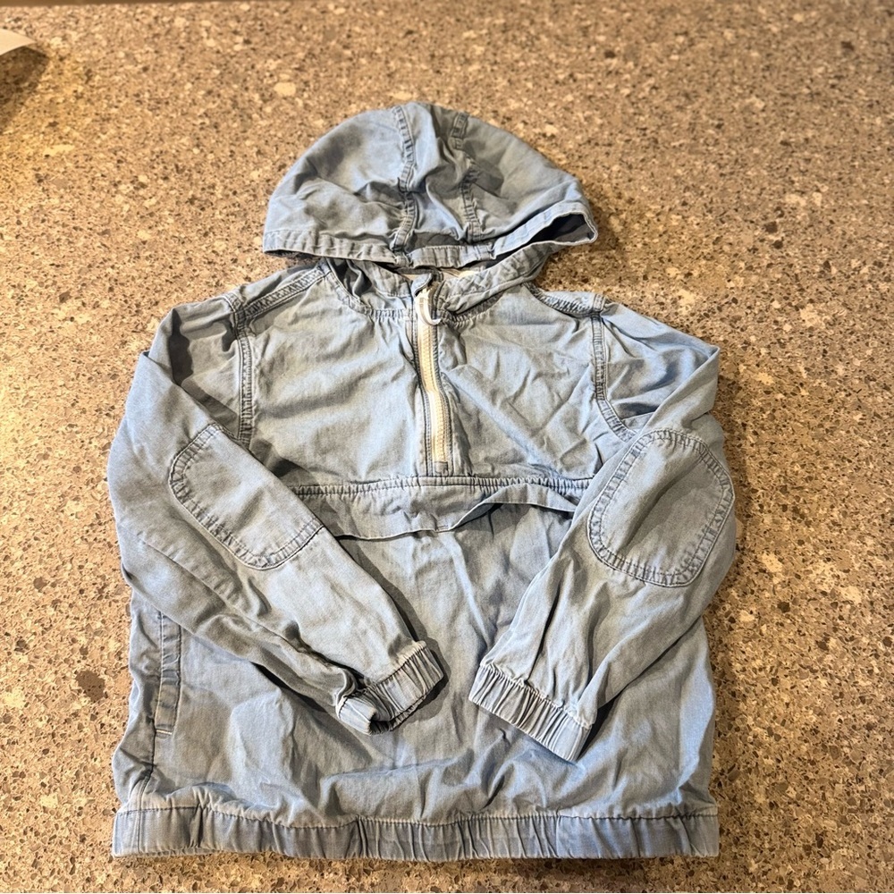 Cat & Jack Light Blue Hooded Windbreaker Jacket - Size S (6/7T)